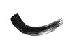 Black mascara brushstroke swatch isolated on transparent background. Cosmetic mascara smudged smear for design.