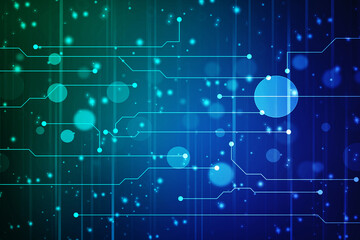 Poster - Abstract futuristic circuit board Illustration, Circuit board with various technology elements. Circuit board pattern for digital abstract technology background