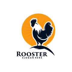 Poster - Rooster silhouette logo design template