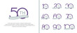 © dharmArt - set of anniversary logo purple color and gray ribbon on white background for celebration moment