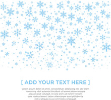 Winter Blue Snowflakes Vector Background. Christmas Background