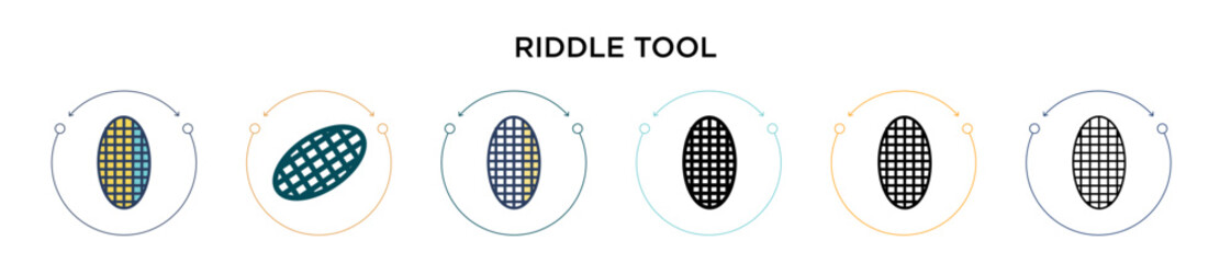 Poster - Riddle tool icon in filled, thin line, outline and stroke style. Vector illustration of two colored and black riddle tool vector icons designs can be used for mobile, ui, web