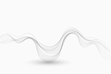 Wall Mural - Abstract waves, gray wavy transparent lines.