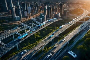 Wall Mural - traffic on highway 4k Ultra Hd High Quality