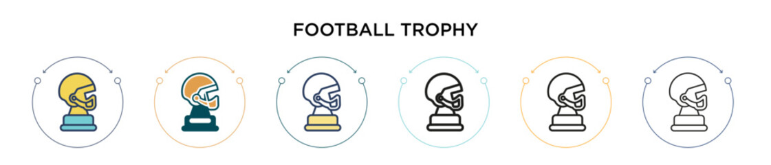 Poster - football trophy icon in filled, thin line, outline and stroke style. vector illustration of two colo