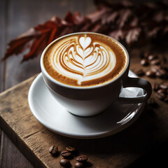 Wall Mural - Coffee, Coffee Cup, Latte, Cappuccino, Espresso, Caffeine. AI Generated