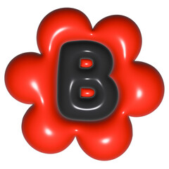 Wall Mural - 3D Puffy sticker letter B