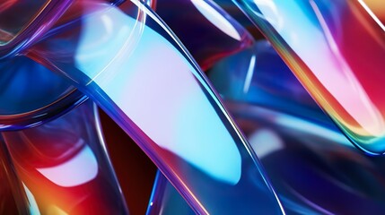 Poster - Colorful Glass 3D Object abstract wallpaper backgrou