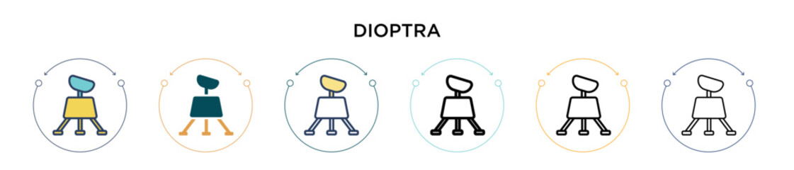 Poster - dioptra icon in filled, thin line, outline and stroke style. vector illustration of two colored and 