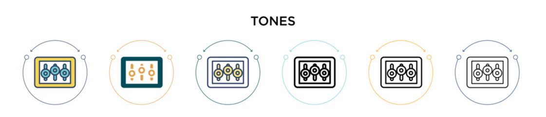 Poster - tones icon in filled, thin line, outline and stroke style. vector illustration of two colored and bl