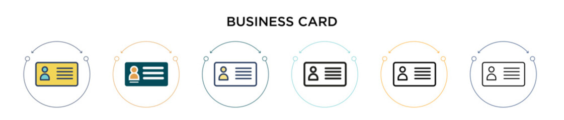 Wall Mural - business card icon in filled, thin line, outline and stroke style. vector illustration of two colore