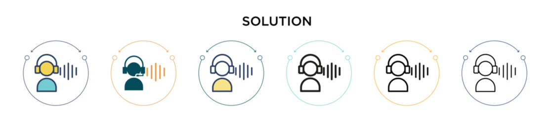 Poster - solution icon in filled, thin line, outline and stroke style. vector illustration of two colored and