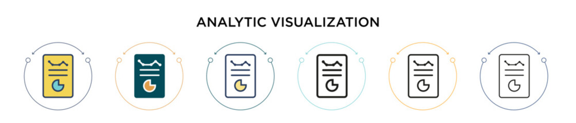 Poster - Analytic visualization icon in filled, thin line, outline and stroke style. Vector illustration of two colored and black analytic visualization vector icons designs can be used for mobile, ui, web