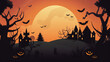 © Pemika - Happy halloween party background concept, Holiday design illustration style