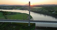 Fantastic Bridge Over The Suir River Against The Sunset