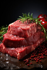 Aufkleber - Fresh and raw meat. Whole piece of red meat ready to cook on the grill or BBQGenerative AI technology.