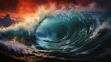 A Breaking Wave. AI Generated