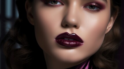  portrait of a woman with red lips