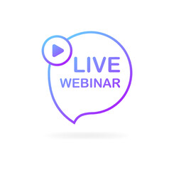 Poster - Webinar button. Flat, purple, free webinar, take webinar for free. Vector illustration