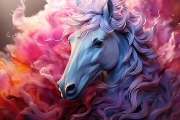 Aufkleber - Beautiful trends unicorn pattern texture background. Macro photography view.  Generative AI technology.