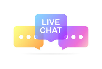 Poster - Live chat notification. Flat, color, live chat, online chat, notification icon. Vector illustration