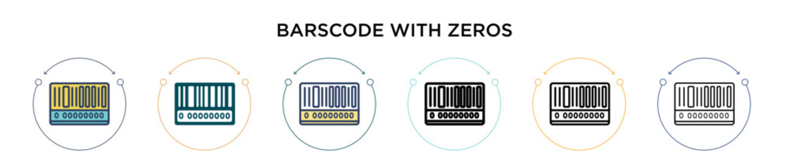 Poster - barscode with zeros icon in filled, thin line, outline and stroke style. vector illustration of two 