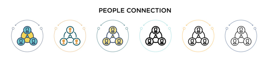 Poster - people connection icon in filled, thin line, outline and stroke style. vector illustration of two co