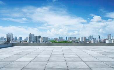 Wall Mural - Panoramic skyline and modern commercial office buildings with empty square floors at night. Created with Generative AI technology.