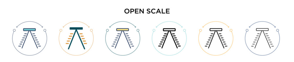 Poster - open scale icon in filled, thin line, outline and stroke style. vector illustration of two colored a