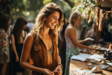 Exploring the vintage shops of Melrose Trading Post  - stock photo concepts