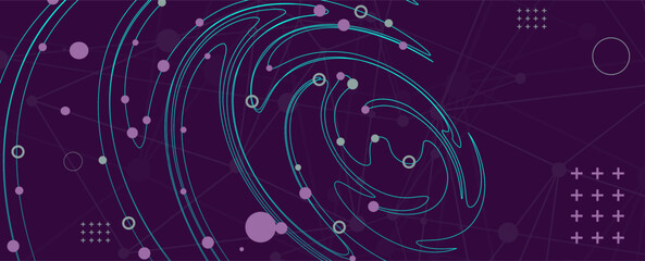 Template for science and technology presentation. Plexus style background.