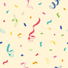 Wall Mural - colorful confetti seamless pattern, vector hand drawn illustration.