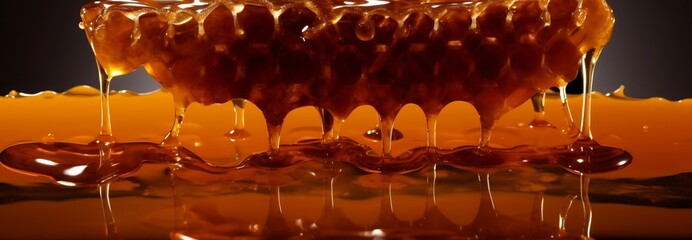 Wall Mural - honey dripping from honeycomb 