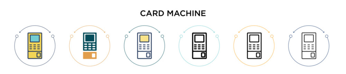 Poster - card machine icon in filled, thin line, outline and stroke style. vector illustration of two colored