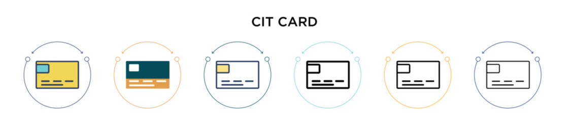 Poster - credit card icon in filled, thin line, outline and stroke style. vector illustration of two colored 