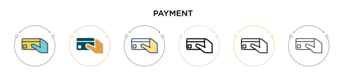 Poster - payment icon in filled, thin line, outline and stroke style. vector illustration of two colored and 
