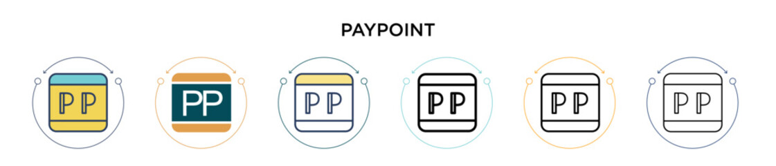 Poster - paypoint icon in filled, thin line, outline and stroke style. vector illustration of two colored and