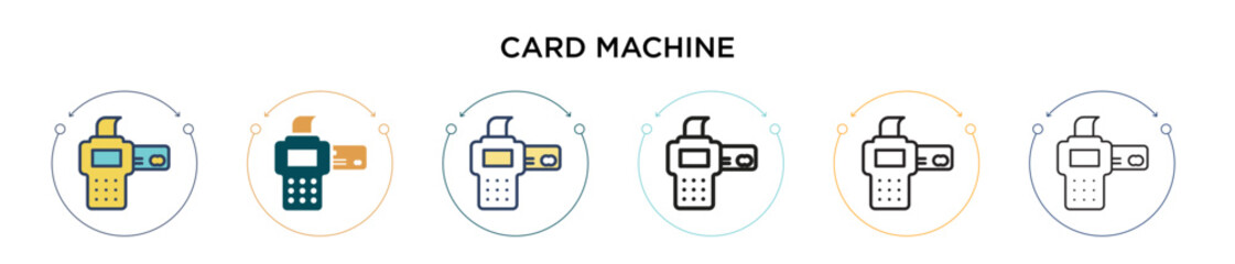 Poster - card machine icon in filled, thin line, outline and stroke style. vector illustration of two colored