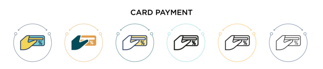Poster - card payment icon in filled, thin line, outline and stroke style. vector illustration of two colored