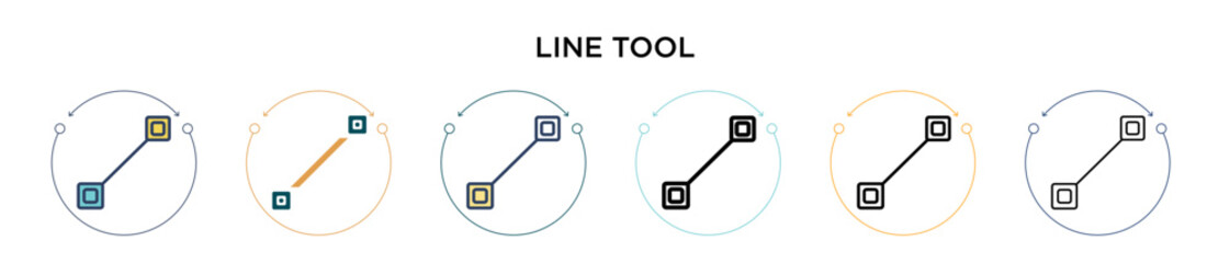 Poster - Line tool icon in filled, thin line, outline and stroke style. Vector illustration of two colored and black line tool vector icons designs can be used for mobile, ui, web
