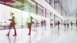© chiew - Silhouettes of business people communicating and walking over in white glass office background modern cityscape background. Business lifestyle, Toned image double exposure, blurred