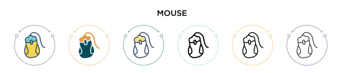 Poster - mouse icon in filled, thin line, outline and stroke style. vector illustration of two colored and bl