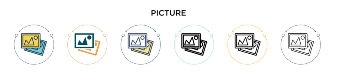 Poster - picture icon in filled, thin line, outline and stroke style. vector illustration of two colored and 