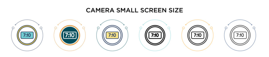 Poster - camera small screen size icon in filled, thin line, outline and stroke style. vector illustration of