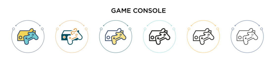 Poster - game console icon in filled, thin line, outline and stroke style. vector illustration of two colored