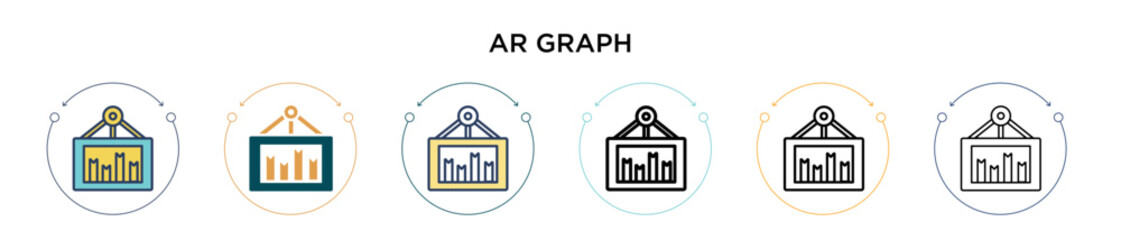 Poster - ar graph icon in filled, thin line, outline and stroke style. vector illustration of two colored and