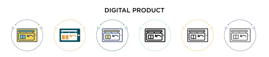Poster - digital product icon in filled, thin line, outline and stroke style. vector illustration of two colo