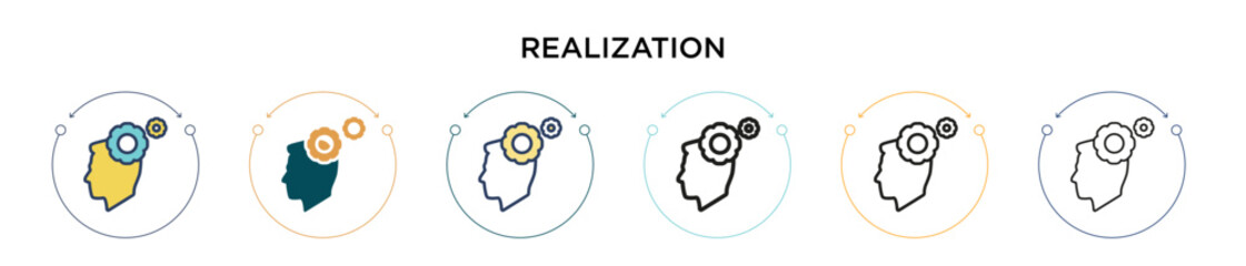 Poster - realization icon in filled, thin line, outline and stroke style. vector illustration of two colored 
