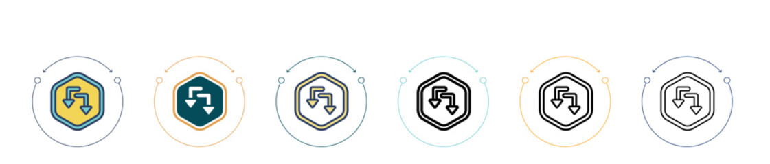 Poster - Redo icon in filled, thin line, outline and stroke style. Vector illustration of two colored and black redo vector icons designs can be used for mobile, ui, web
