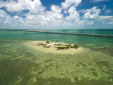 Private island near Marathon in the Florida Keys with the seven mile bridge in the background